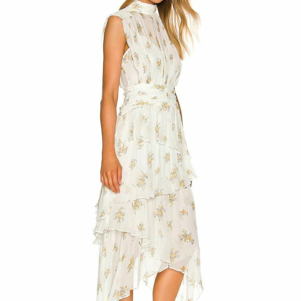 Shona Joy Julieta Sleeveless Ruched Midi Dress